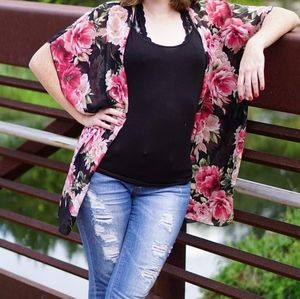 Floral Print Kimono